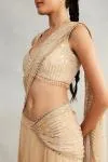 Beige Georgette Drape Saree