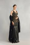 Black Sequin Printed Sharara Set