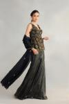 Black Sequin Printed Sharara Set