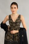 Black Sequin Printed Sharara Set