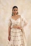 Albescent White Silk Lehenga Set 