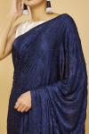 Ink Blue Embroidered Saree