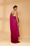 Magenta ombre Embroidered Saree