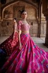 Rani Pink Silk Bandhani Lehenga