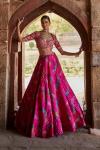 Rani Pink Silk Bandhani Lehenga