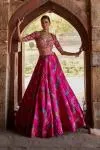 Rani Pink Silk Bandhani Lehenga