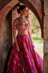 Rani Pink Silk Bandhani Lehenga