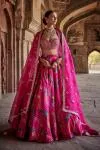 Rani Pink Silk Bandhani Lehenga