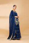 Ink Blue Embroidered Sharara Suit
