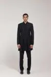 Black Embroidered Front-Open Jacket Set