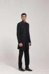 Black Embroidered Front-Open Jacket Set