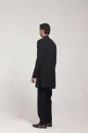 Black Embroidered Front-Open Jacket Set