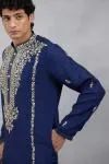 Navy Sheesh Kurta Set