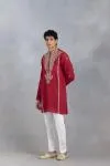 Maroon Sheesh Kurta Set