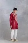 Maroon Sheesh Kurta Set