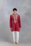 Maroon Sheesh Kurta Set