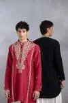 Maroon Sheesh Kurta Set