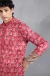 Rani Pink Banarasi Kurta Set