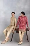Rani Pink Banarasi Kurta Set