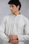Grey Mirror Work Kurta Set
