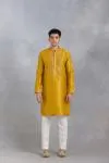 Mustard Thread Mirror Kurta Set