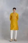 Mustard Thread Mirror Kurta Set