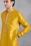 Mustard Thread Mirror Kurta Set
