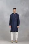 Dark Blue Silk Kurta Set