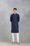 Dark Blue Silk Kurta Set
