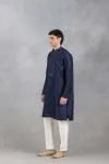 Dark Blue Silk Kurta Set