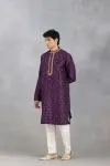 Purple Scattered Zari Kurta Set