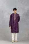 Purple Scattered Zari Kurta Set