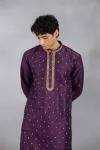 Purple Scattered Zari Kurta Set