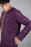 Purple Scattered Zari Kurta Set