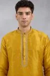 Mustard Scattered Zari Kurta Set