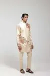 Gold Embroidered Half Jacket Set