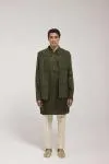 Green Silk Front-Open Half Jacket Set