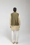Green Embroidered Silk Half Jacket Set