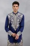 Navy Blue Dori Embroidered Kurta Set