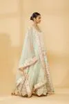 Champagne Beige Emdroidered Anarkali with Net Dupatta and Lycra Churidar