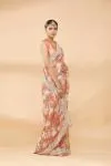 Salmon Peach Embroidered Saree
