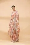 Salmon Peach Embroidered Saree