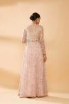 Light Pink Embroidered Jacket with Embroidered Blouse