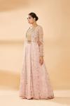 Light Pink Embroidered Jacket with Embroidered Blouse
