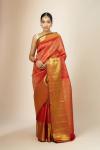 Rust Red Kanjeevaram Silk Saree