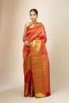 Rust Red Kanjeevaram Silk Saree