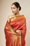 Rust Red Kanjeevaram Silk Saree