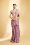 Lilac Flat Chiffon Drape Saree