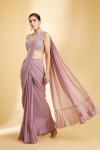 Lilac Flat Chiffon Drape Saree