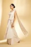 Ivory Georgette Drape Saree